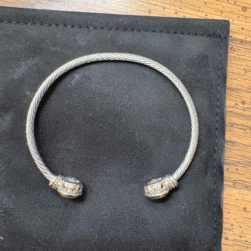 Brighton Silver Cable Bracelet with Gold Accents - Picture 1 of 5
